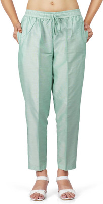 NOORI Regular Fit Women Green Trousers