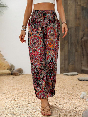 KASHIAN Loose Fit Women Red Trousers