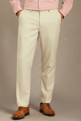 LOUIS PHILIPPE Slim Fit Men Beige Trousers