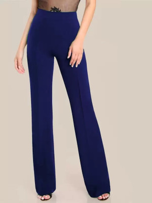 GLOWIC Relaxed Women Dark Blue Trousers