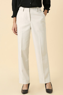 Allen Solly Regular Fit Women White Trousers