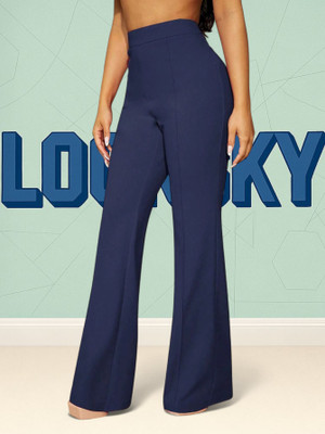 Anitafashion Loose Fit Women Dark Blue Trousers