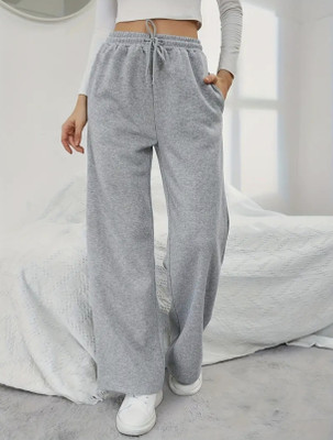 PERFETTE WOLLO Regular Fit Women Grey Trousers