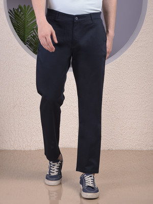 CRIMSOUNE CLUB Comfort Fit Men Blue Trousers