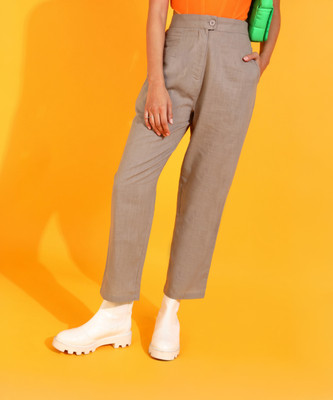 PREETY LOVING THING Regular Fit Women Brown Trousers