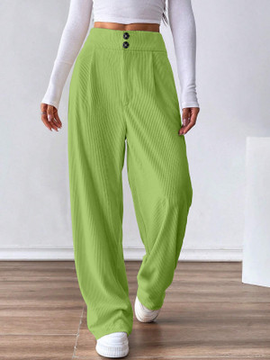 Rajovati Loose Fit Women Light Green Trousers