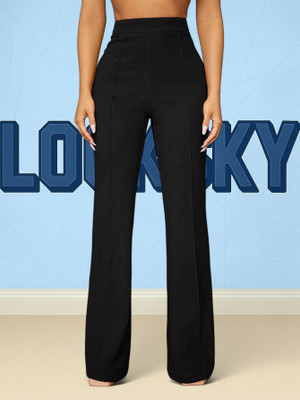 Anitafashion Comfort Fit, Regular Fit Women Black Trousers