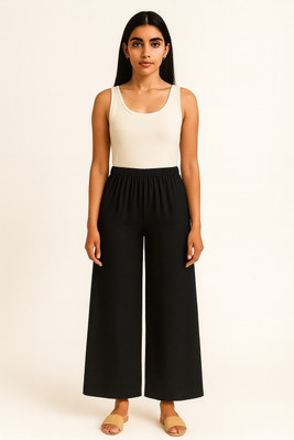 RANISHA Regular Fit Women Black Trousers