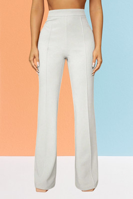 AKOTTY Comfort Fit, Regular Fit Women White Trousers