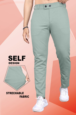 INDICLUB Slim Fit Men Light Green Trousers
