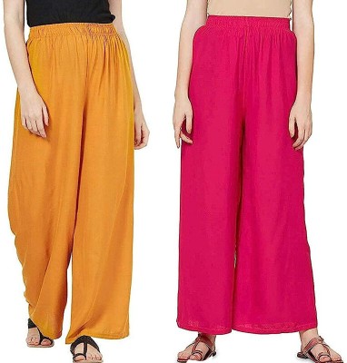 KGN FASHION Regular Fit Women Yellow, Pink Trousers