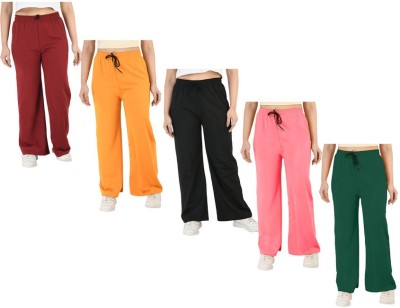 IndiWeaves Regular Fit Women Maroon, Pink, Green Trousers