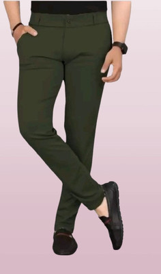 Advikfashion Slim Fit Men Green Trousers
