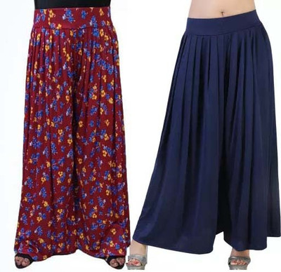 MMTEXTILES Relaxed Women Multicolor, Blue Trousers