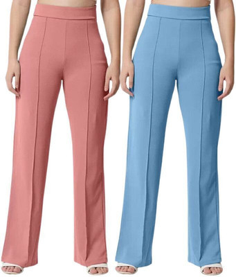 FRASTOPEL Straight Fit Women Blue Trousers