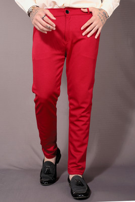GAUMUKHI Regular Fit Men Red Trousers