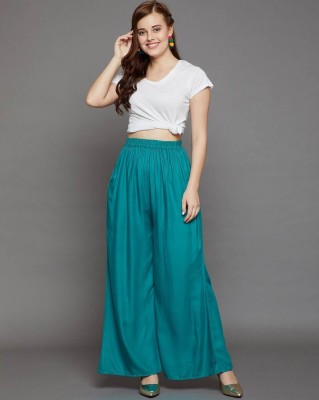 Teradozz Relaxed Women Green Trousers