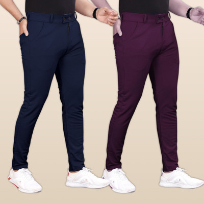 GIBBONTE Slim Fit Men Blue, Multicolor Trousers
