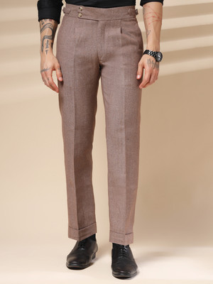 italianvega Regular Fit Men Brown Trousers