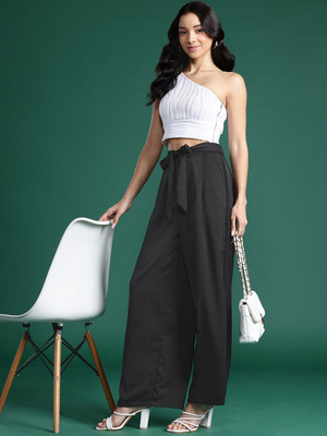 Dressberry Regular Fit Women Black Trousers