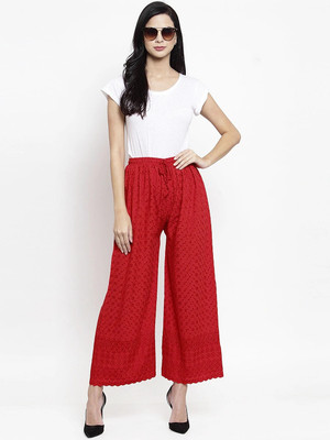 SMASUMM Comfort Fit Women Red Trousers