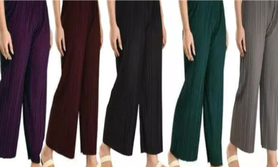 M Y Textile Relaxed Women Multicolor Trousers
