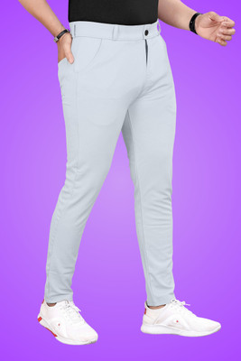 HouseOfComman Regular Fit Men Grey Trousers