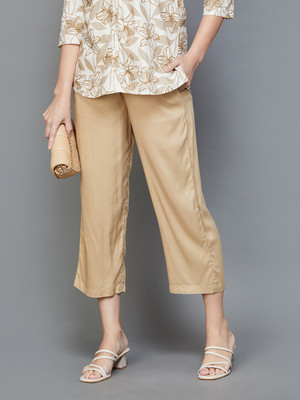 Melange by Lifestyle Regular Fit Women Beige Trousers