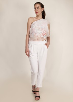 Frolic Rolic Regular Fit Women White Trousers