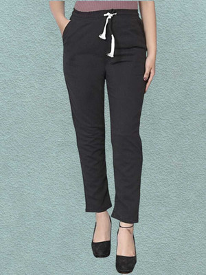 Kashmiri queen Straight Fit Women Black Trousers