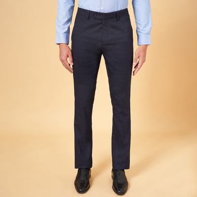Byford by Pantaloons Slim Fit Men Dark Blue Trousers