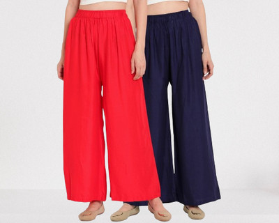 PK Fashion Regular Fit Women Red, Dark Blue Trousers