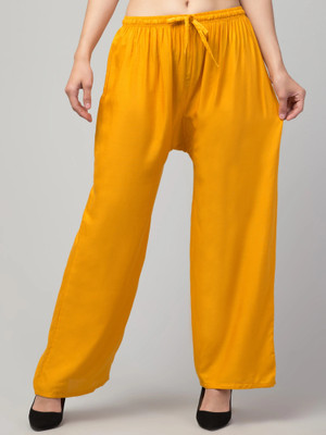 VS Plazzo Loose Fit Women Yellow Trousers