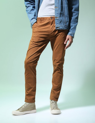FLYING MACHINE Slim Fit Men Brown Trousers