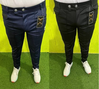 Achalnath Enterprises Regular Fit Men Black, Purple Trousers