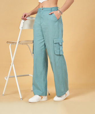 YU by Pantaloons Comfort Fit Women Blue Trousers