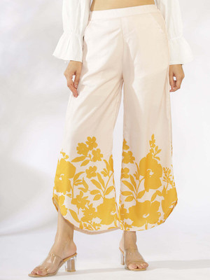 LetsDressUp Regular Fit Women Yellow, White Trousers