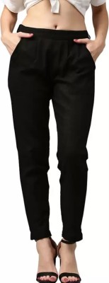 Anshu Fashions Regular Fit Women Black Trousers