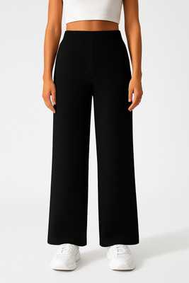 METRONAUT Comfort Fit Women Black Trousers