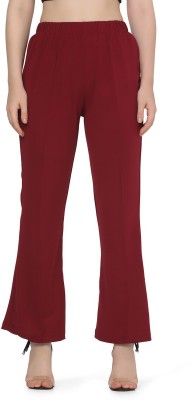 Leriya Fashion Comfort Fit, Slim Fit Women Maroon Trousers