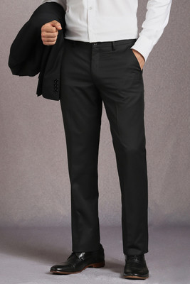 LOUIS PHILIPPE Regular Fit Men Black Trousers