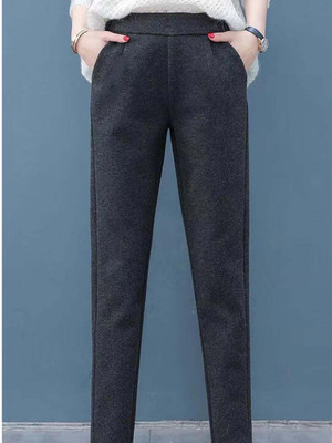 OUTZIDR Relaxed Women Black Trousers