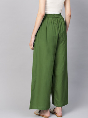 Go Gazab Regular Fit Women Dark Green Trousers
