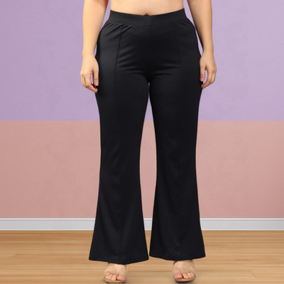 Trouserwala Loose Fit Women Black Trousers