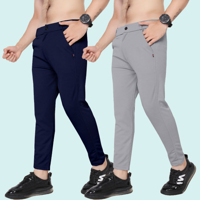 METRONAUT Regular Fit Men Black, Grey Trousers