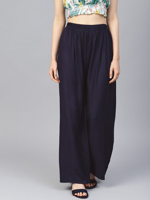Go Gazab Regular Fit Women Dark Blue Trousers