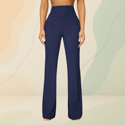 Anitafashion Loose Fit Women Dark Blue Trousers