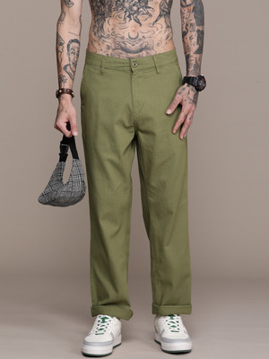 Roadster Regular Fit Men Green Trousers