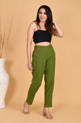 skytick Regular Fit Women Green Trousers