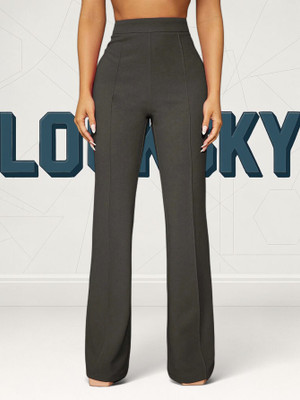 Anitafashion Comfort Fit, Regular Fit Women Grey Trousers